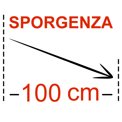 pensilina newentry sporgenza 100 cm