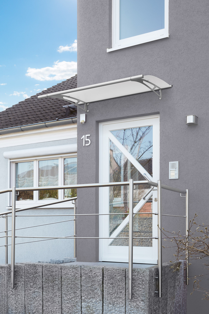 pensilina in acciaio inox e plexiglass metacrilato