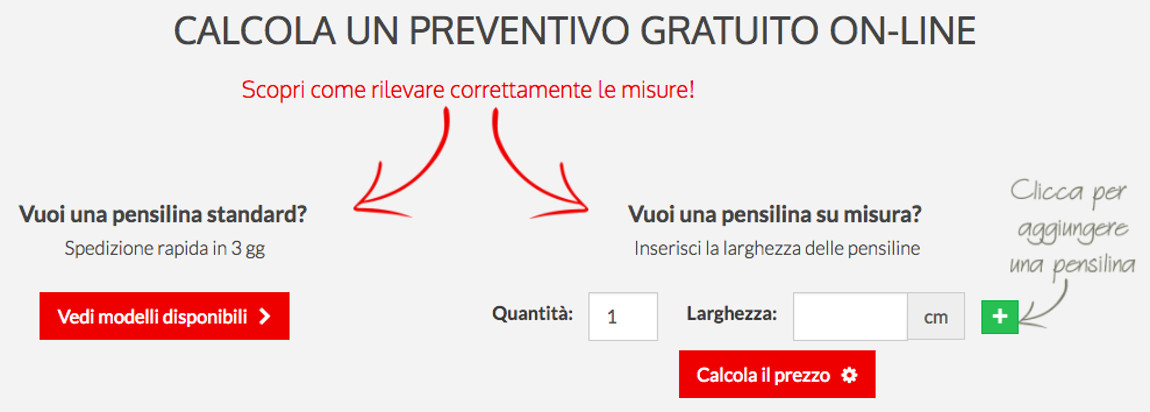 Calcola il costo delle pensiline