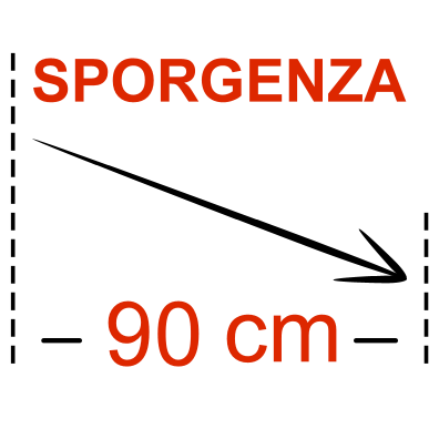 Pensilina Essenziale Sporgenza 90 cm