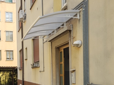 pensilina acciaio padova condominio